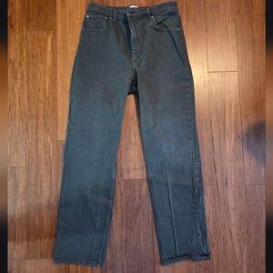 Abercrombie & Fitch Womens Dark Green Straight Ultra High Rise Jeans